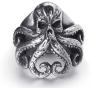 Elfasio Stainless Steel Octopus Ring for Men Tentacles Retro Gothic Punk Style Jewelry Silver Black Vintage Rings,Size 8-13