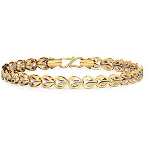 CaratLane Juana Leaf Linked Bracelet in 22 K Yellow Gold with Jewelry Gift Box
