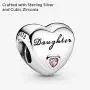 Pandora Jewelry Daughters Love Cubic Zirconia Charm in Sterling Silver Pandora Jewelry Daughters Love Cubic Zirconia Charm in Sterling Silver