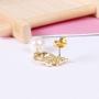 Jin Sheng Cute and Sweet Cat Earrings Jewelry Set Gold Plated Drop Earrings for Women Girls Fashion Jewelry-4 Pairs