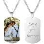 Fanery Sue Personalized Photo Necklace Custom Your Picture Engraved Message Heart Necklace