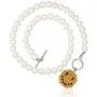 Pearl Pendant Necklace for Women,Y2k Fashion Pearls Strand for Egirl Eboy,Dainty Cute Smiley Toggle Necklace Jewelry for Women Girls