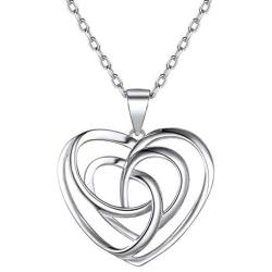 ChicSilver 925 Sterling Silver Good Luck Irish Celtic Knot Necklaces Vintage Triangle/Cross/Round Pendant Necklaces Gift for Women (with Gift Box)