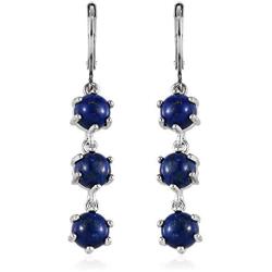 Shop LC Round Lapis Lazuli Stylish Dangle Drop Earrings Fashion Costume Prom Jewellery for Women Mothers Day Gifts