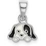 925 Sterling Silver Rhodium plated for boys or girls Enameled Puppy Pendant Necklace