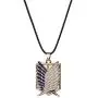 AILUOR Attack On Titan Necklace, Investigation Corps Pendant Necklace, Wings of Freedom Cosplay Necklace Leather Rope Investigation Anime Cartoon Lovers Jewelry for Boys Girls Anime Fan