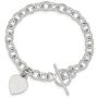 925 Sterling Silver Dangling Engraveable Heart Charm Bracelet 7.25 Inch Fine Jewelry For Women Gifts For Her