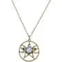 Lux Accessories Double Crescent Moon Pentagram Blue Opal Necklace Lux Accessories Double Crescent Moon Pentagram Blue Opal Necklace