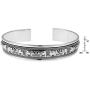 AeraVida Lovable Couple Face to Face Elephant .925 Sterling Silver Cuff Bracelet