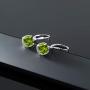 Gem Stone King 925 Sterling Silver Green Peridot Women Dangling Earrings 4.90 Cttw Cushion Cut Gemstone Birthstone 8MM