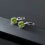 Gem Stone King 925 Sterling Silver Green Peridot Women Dangling Earrings 4.90 Cttw Cushion Cut Gemstone Birthstone 8MM