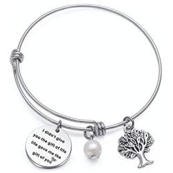 TzrNhm Blossom I Didnt give You The Gift of Life,Life gave me The Gift of You Bracelet for Niece Daughter in Law Stepson Keychain