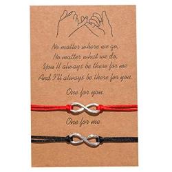 Pinky Promise Distance Matching Bracelets 2Pcs/Set Friendship Couples Bracelet for Best Friend Family Women Men Teen Girls