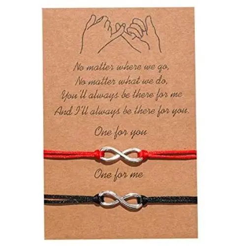 Pinky Promise Distance Matching Bracelets 2Pcs/Set Friendship Couples Bracelet for Best Friend Family Women Men Teen Girls Pinky Promise Distance Matching Bracelets 2Pcs/Set Friendship Couples Bracelet for Best Friend Family Women Men Teen Girls