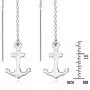 Contemporary Nautical Anchor .925 Sterling Silver Thread Slide Earrings Contemporary Nautical Anchor .925 Sterling Silver Thread Slide Earrings