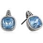 Napier Womens Silver/Rainbow Frontal Necklace Button Earrings Set