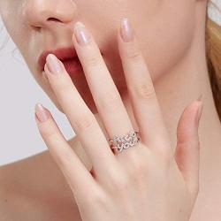 BMMYE Adjustable Ring Inspirational Statement Open Wire Ring Cool Dainty White Gold Letter Ring Women Girl