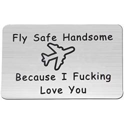 MAOFAED Fly Safe Keychain Pilot Gift Fly Safe Because i Fucking Love You Flight Attendant Gift Traveling Keychain Gift for Flight Staff Airline Worker