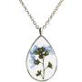 SI EASY Pressed Flower Pendant Necklace Real Dried Flower Resin Jewellery