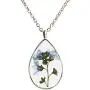 SI EASY Pressed Flower Pendant Necklace Real Dried Flower Resin Jewellery
