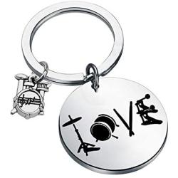 PENQI Drum Jewelry Drumstick Gifts Drum Kit Gifts Music Festival Drums Keychain Musician Jewelry for Drummer Drum Lovers Drum Player Band Gift