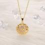 EXGOX You are My Sunshine Sunflower Necklace 14k Gold Plated Initial Sunflower Necklaces CZ Initial Letter Sunflower Locket Necklace Jewelry Gifts for Teen Girls Women Alphabet A - Z