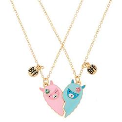 HANRESHE BFF Necklace Best Friends Sister Friendship Unicorn Heart Pendant Couple Necklace Cartoon Jewelry Christmas Birthday Gift