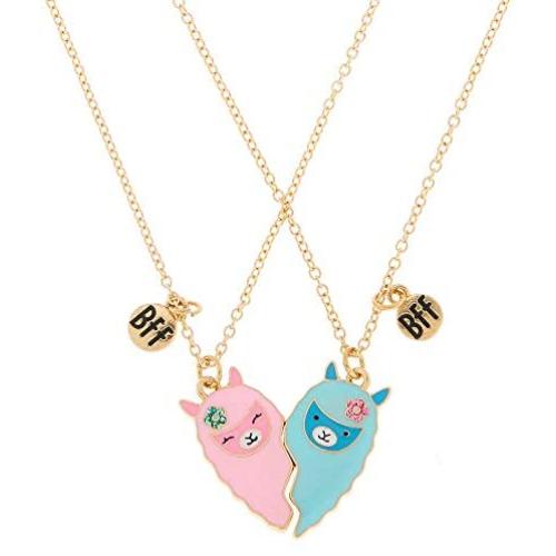 HANRESHE BFF Necklace Best Friends Sister Friendship Unicorn Heart Pendant Couple Necklace Cartoon Jewelry Christmas Birthday Gift