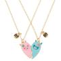 HANRESHE BFF Necklace Best Friends Sister Friendship Unicorn Heart Pendant Couple Necklace Cartoon Jewelry Christmas Birthday Gift