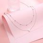 Dainty Initial Heart Necklace Sterling Silver Clavicle Personalized Choker Necklace Jewelry Gifts for Women Letter