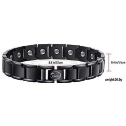 Titanium Magnetic Bracelet for Men,Elegant Therapy Titanium Magnetic Bracelet for Pain Relief Magnetic Bracelet Men （Black）