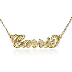 MyNameNecklace Small Name Necklace - Small Carrie Pendant - Custom Jewelry (18.00, 14k Yellow Gold)