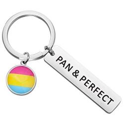 CENWA Pansexual Pride Gift Pensexual Flag Charm Keychain Gift Pan & Perfect Keychain Pansexual Jewelry Gift