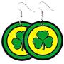 6 Pairs Funny Green Hat Faux Leather Earrings Irish Shamrock Dangle Earrings Green Clover Lightweight Earrings Set for Women Girls St. Patricks Day Party Jewelry Gift