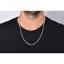 NYC Sterling Chain Necklace 3MM Sterling Silver .925 Curb Link For Men And Women, Made In Italy