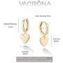 VACRONA Evil Eye Huggie Hoop Earrings for Women 18k Gold Plated Heart Pendant Huggie Earrings Tiny Huggy Hoop Earrings Cute Hoop Sleeper Earrings Gifts for Her