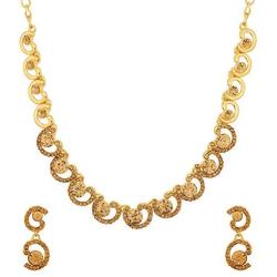 MUCH-MORE Indian Traditional Necklace Gold Plated Bridal Ethnic Wedding Jewelry Set for Women