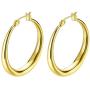 Hoop Earrings, 18K Gold Plated Rounded Hoops Earrings for Women Jewelry 1.4''