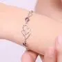 Nobranded SUNCHIO S925 Sterling Silver Bracelet for Women, 8-9 Inches Adjustable Infinite Charm Double Heart Wrist Chain,Gift for Women Anniversary