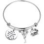 FUSTMW Cheer Charm Bracelet Cheerleading Gifts Believe in Yourself and You Will Be Unstoppable Bangle Bracelet Cheer Jewelry for Cheerleaders Cheer Coaches or Team