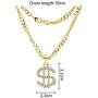 Weahre Dollar Sign Hip Hop Rapper Mens Necklace Rhinestone Pendant Gold Chain Jewelry for Rap Gangsta