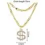 Weahre Dollar Sign Hip Hop Rapper Mens Necklace Rhinestone Pendant Gold Chain Jewelry for Rap Gangsta Weahre Dollar Sign Hip Hop Rapper Mens Necklace Rhinestone Pendant Gold Chain Jewelry for Rap Gangsta