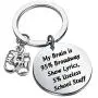 KEYCHIN Funny Broadway Gift Musical Theatre Jewellery Actor Gift Actress Gift My Brain is 95% Broadway Show Lyrics and 5% Useless School Stuff Keychain
