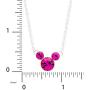 Disney Silver Plate Mickey Mouse Crystal Birthstone Necklace 18''