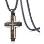 WESTMIAJW Stainless Steel Black Cross Pendant Necklace Chain Jewelry for Men Boys 60cm