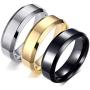 VNOX (Free Engraving) 6MM Stainless Steel Personalized Plain Band Ring for Men and Women,3 Color,Size 6-12