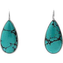 UTOPIA JAIPUR 925 Sterling Silver Turquoise Drop Earrings For Women & Teens