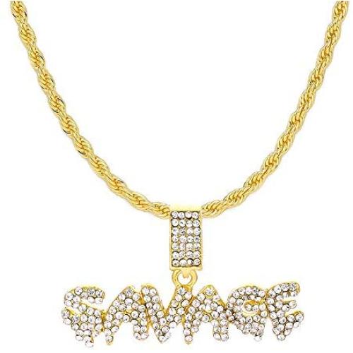 HH Bling Empire Unisex Hip Hop Iced Out Silver Gold Cz Diamond Bubble Dripping Full Name Letters Words Pendant Chain Necklace