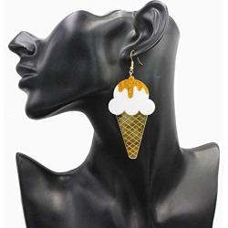 Fun Acrylic Ice Cream Popsicle Drop Earrings Cute Food Model Dangle Earrings Unique Gift Jewelry for Women Girls