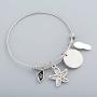 SEIRAA The Beach is My Happy Place Bracelet Expandable Stainless Steel Bangle Beach Jewelry for Beach Lover